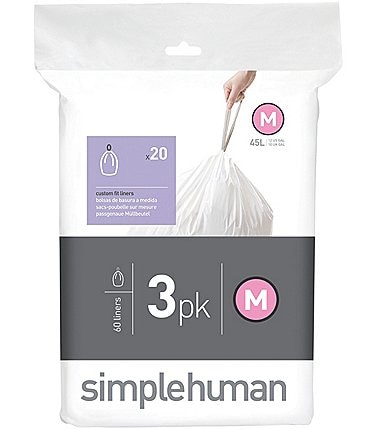 Image of Simplehuman 45-Liter Liners 60-pack Drawstring Trash Bags