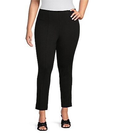 Image of Slim Factor by Investments Plus Size Ponte Knit No-Waist Ankle Pants
