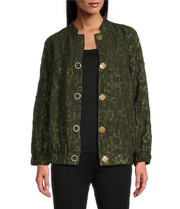 Image of Slim Factor by Investments Ring Snap Bomber Jacket