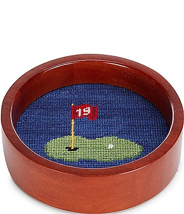 Image of Smathers & Branson 19th Hole Needlepoint Wine Bottle Coaster