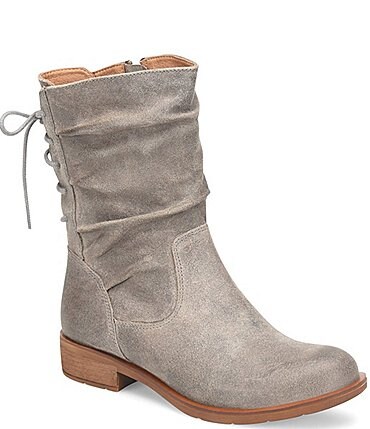 Image of Sofft Sharnell Low Waterproof Suede Lace-Up Back Zip Boots
