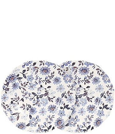 Image of Southern Living  Blue Floral Accent Plates, Set of 2