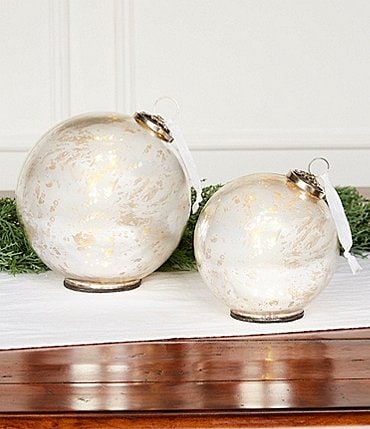 Image of Southern Living A Christmas Classic Collection Silver Mercury Glass Ornament Tabletop Decor