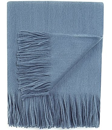 Image of Southern Living Ashford Brushed Knit Fringed Acrylic Throw Blanket