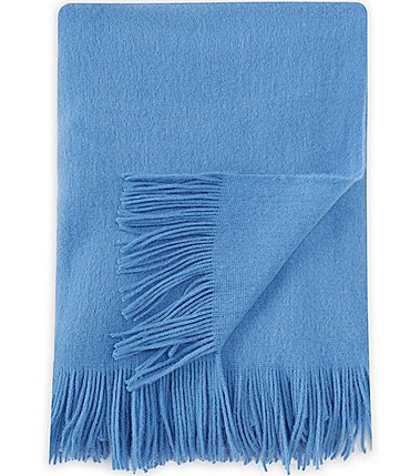 Image of Southern Living Ashford Brushed Knit Fringed Acrylic Throw Blanket