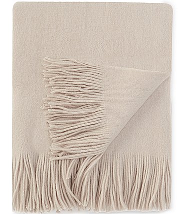 Image of Southern Living Ashford Brushed Knit Fringed Acrylic Throw Blanket