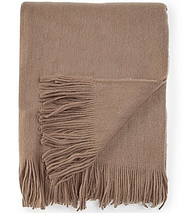 Image of Southern Living Ashford Brushed Knit Fringed Acrylic Throw Blanket