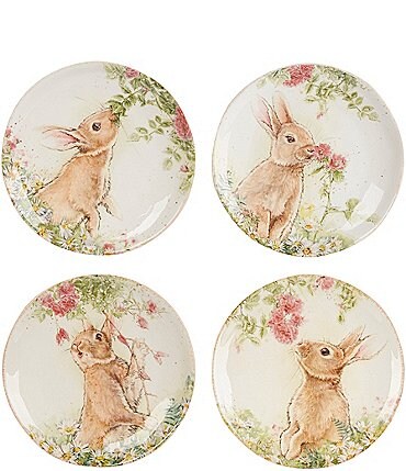 Image of Southern Living Assorted Bunny Plates, Set of 4