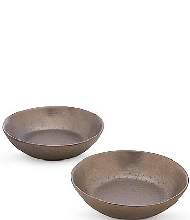 Image of Southern Living Astra Collection Bronze Metallic Pasta Bowls, Set of 2