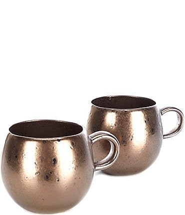 Image of Southern Living Astra Collection Glazed Metallic Belly Mugs, Set of 2