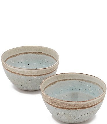 Image of Southern Living Astra Collection Glazed Stripe Cereal Bowls, Set of 2