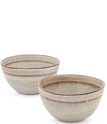Image of Southern Living Astra Collection Glazed Stripe Cereal Bowl, Set of 2