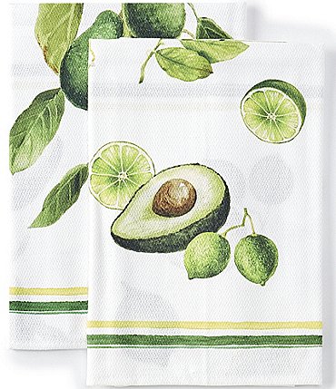 Image of Southern Living Avocado Print Kitchen Towel Set