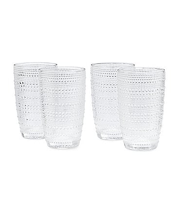 Image of Southern Living 4-Piece Beaded Highball Glass Set