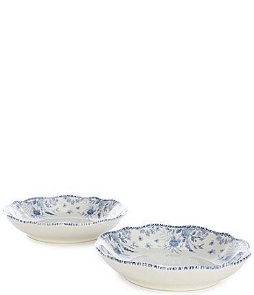 Image of Southern Living Caroline Collection Blue & White Chinoiserie Pasta Bowls, Set of 2