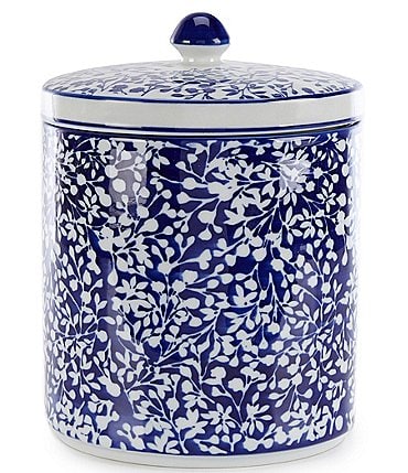 Image of Southern Living Blue & White Collection Chinoiserie Ceramic Medium Canister