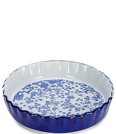Image of Southern Living Blue & White Collection Chinoiserie Pie Dish, Boxed