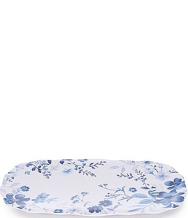 Image of Southern Living Blue & White Floral  Scallop Appetizer Tray