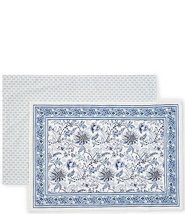 Image of Southern Living Blue Agatha Collection Placemats, Set of 2