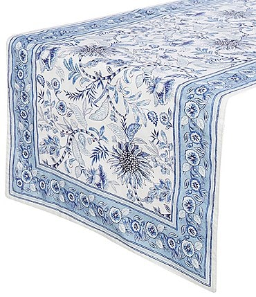 Image of Southern Living Blue Agatha Collection Runner, 72"