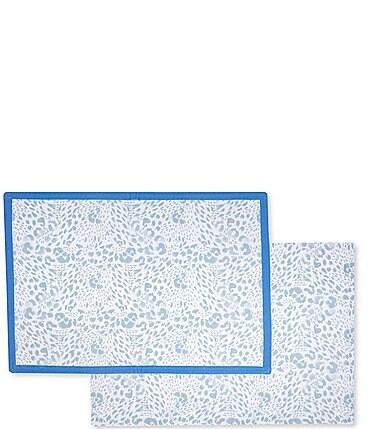 Image of Southern Living Blue Leopard Placemats, Set of 2