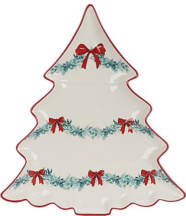 Image of Southern Living Bow Figural Tree Wreath Platter