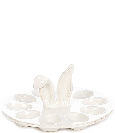 Image of Southern Living White Bunny Ears Deviled Egg Platter