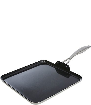 Image of Southern Living by GreenPan Ceramic Nonstick Tri-ply Stainless Steel 11 inch Griddle Pan