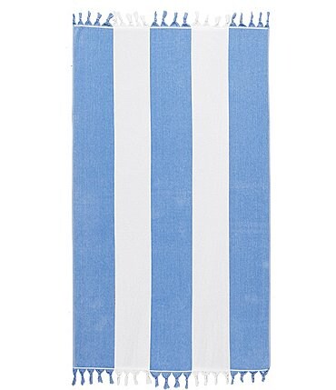 Image of Southern Living Cabana Stripe Tassel Trimmed Beach Towel