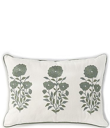 Image of Southern Living Catherine Embroidered Floral Decorative Pillow
