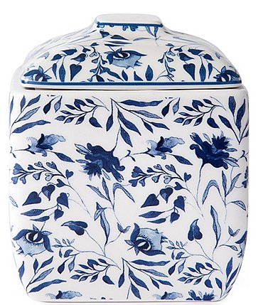 Image of Southern Living Charleston Collection Porcelain Covered Jar with Lid  Bath Accessories