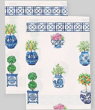 Image of Southern Living Chinoiserie Floral Towels, Set of 2