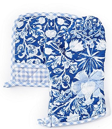 Image of Southern Living Chinoiserie Oven Mitt and Pot Holder Set