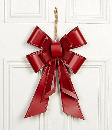 Image of Southern Living Christmas Cheer Collection Metal Red Bow Door Decor