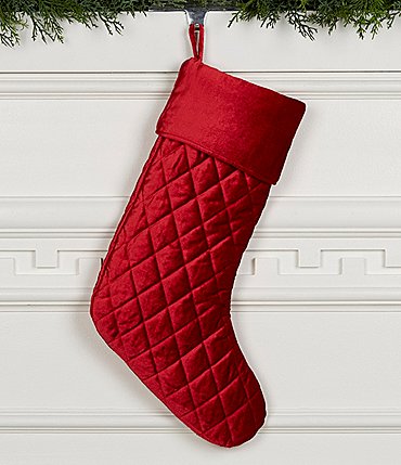 Image of Southern Living Christmas Cheer Collection Quilted Velvet Stocking