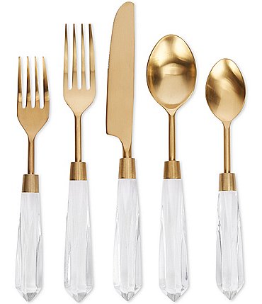 Image of Southern Living Clear 20-Piece Stainless Steel Flatware Set