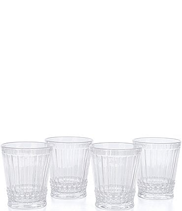 Image of Southern Living Clear Ribbed Double Old-fashion Glasses, Set of 4