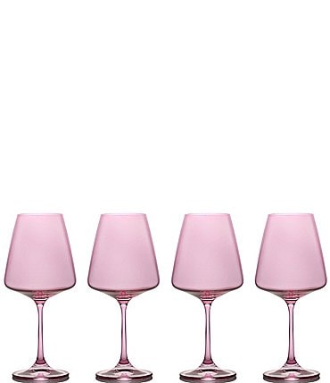 Image of Southern Living Colored Stemmed Blown Glass Wine Glasses, Set of 4