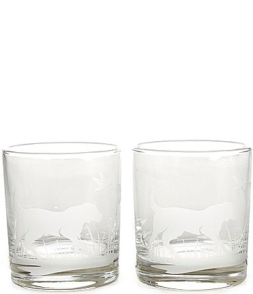 Image of Southern Living Dog Etched Double Old-fashion Glass, Set of 2