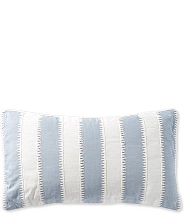 Image of Southern Living Embroidered Stripe Lumbar Pillow