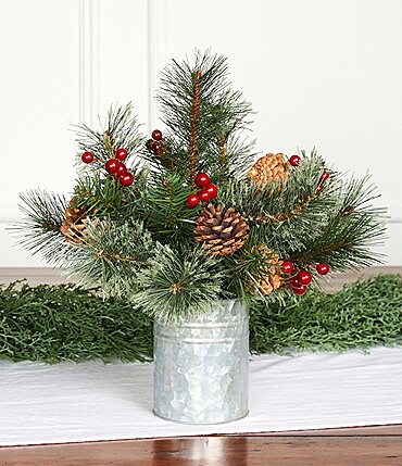 Image of Southern Living Faux Greenery in Galvanized Pot