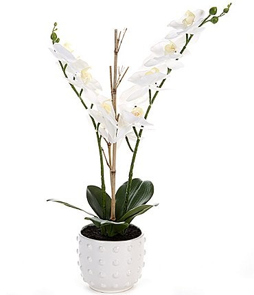 Image of Southern Living Faux Orchid Hobnail Vase