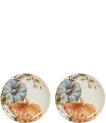 Image of Southern Living Festive Fall Collection 2 Heirloom Pumpkin Accent Plates, Set of 2