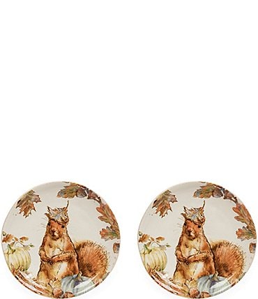 Image of Southern Living Festive Fall Collection Heirloom Squirrel Accent Plates, Set of 2