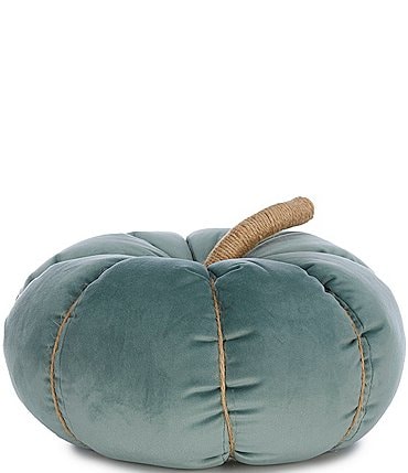 Image of Southern Living Festive Fall Collection Matte Velvet Pumpkin Shaped Pillow