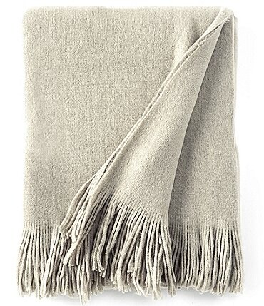 Image of Southern Living Soft Brushed Fringed Knit Throw