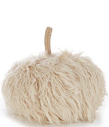 Image of Southern Living Festive Fall Collection Mongolian Faux Fur Pumpkin