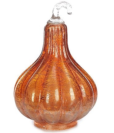 Image of Southern Living Festive Fall Collection Orange Foiled Glass Gourd