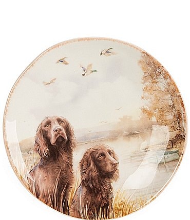 Image of Southern Living Festive Fall Collection Two Boykin Hunting Dogs Accent Plate