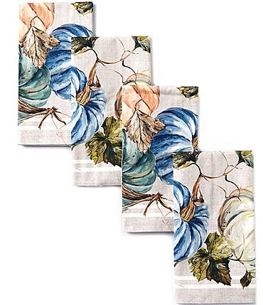 Image of Southern Living Festive Fall Heirloom Pumpkin Napkins, Set of 4